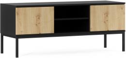 MUEBLE TV LANZZI NEGRO MATE/ROBLE ARTESANAL