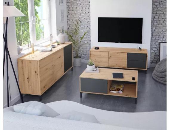 Foto MUEBLE TV REF: 0Z6622W URBAN PLUS ROBLE NODI/GRIS ANTRACITA