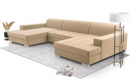 SOFÁ CAMA CON DOS ARCÓNES FORMA DE U 354 CM X 177 MISTRAL BEIGE