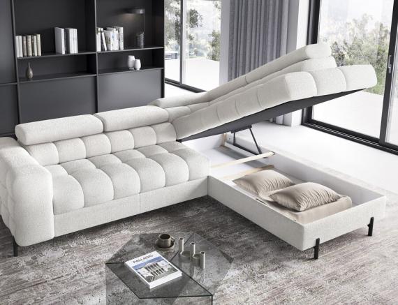Foto SOFÁ CAMA CON ARCÓN I PATAS ALTAS 276 CM X 200 CM FERUCHE BLANCO