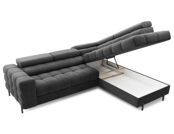 Foto SOFÁ CAMA CON ARCÓN I PATAS ALTAS 276 CM X 200 CM FERUCHE GRIS OSCURO