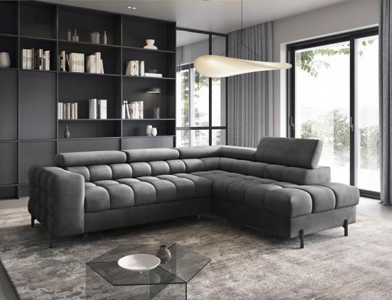 Foto SOFÁ CAMA CON ARCÓN I PATAS ALTAS 276 CM X 200 CM FERUCHE GRIS OSCURO