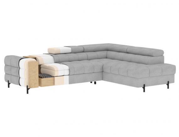 Foto SOFÁ CAMA CON ARCÓN I PATAS ALTAS 276 CM X 200 CM FERUCHE GRIS OSCURO
