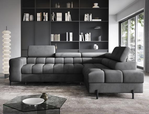 Foto SOFÁ CAMA CON ARCÓN I PATAS ALTAS 276 CM X 200 CM FERUCHE GRIS OSCURO