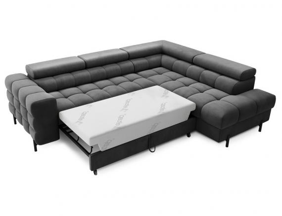 Foto SOFÁ CAMA CON ARCÓN I PATAS ALTAS 276 CM X 200 CM FERUCHE GRIS OSCURO