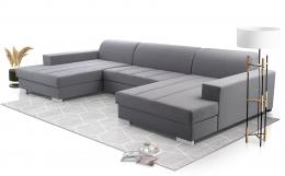 SOFÁ CAMA CON DOS ARCÓNES FORMA DE U 354 CM X 177 MISTRAL GRIS