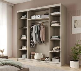 ARMARIO I PUERTA CORREDERA 215X200X58 CM CON 2 PUERTAS COLOR CACHEMIR GRETA