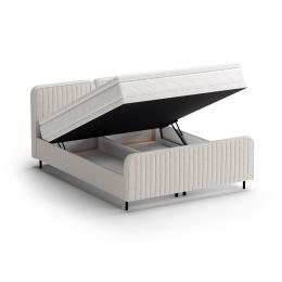 Cama 140/160/180 x 200 + colchón topper almacenaje - LAMELLO Crema
