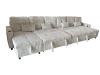 Photo U-Shaped Sofa Bed in Corduroy Fabric 400x135 cm with 2 Integrated Storage Compartments, Cup Holders, and USB Type-C Ports - Costa U LUX LIGHT GRAY