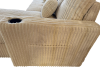 Photo U-Shaped Sofa Bed in Corduroy Fabric 400x135 cm with 2 Integrated Storage Compartments, Cup Holders, and USB Type-C Ports - Costa U LUX LIGHT GRAY