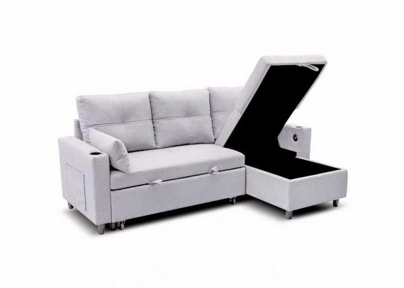 Photo 2-SOFA PACK - 3-Seater Reversible Chaise Longue Sofa Bed with Storage, light gray - COSTA LUX €100 OFF