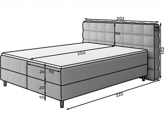 Photo Cama Continental 140/160/180x200 blanco - CAMMA