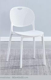 JUEGO DE 5 SILLAS APILABLES MOD.JANSEN BLANCO