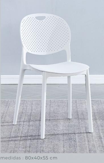 Foto JUEGO DE 5 SILLAS APILABLES MOD.JANSEN BLANCO