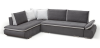 Photo Corner sofa with bed and storage - ARGENT, Gray/White, Fabric/Faux leather, 304x201
