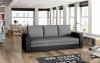 Foto SOFÁ CAMA EXTRAIBLE 220 CM INVERSA GRIS TELA Y NEGRO POLIPIEL
