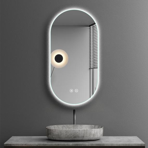 Photo LED bathroom mirror 450 x 900 mm, oval, anti-fog