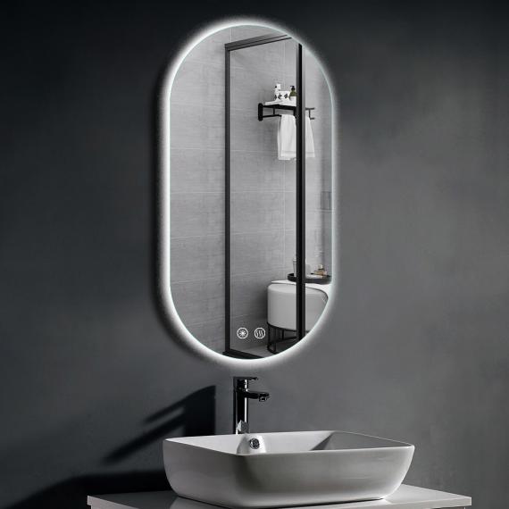 Photo LED bathroom mirror 450 x 900 mm, oval, anti-fog
