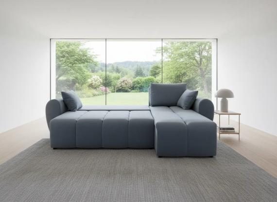 Foto Sofá Cama Chaise Longue Reversible negro DORA