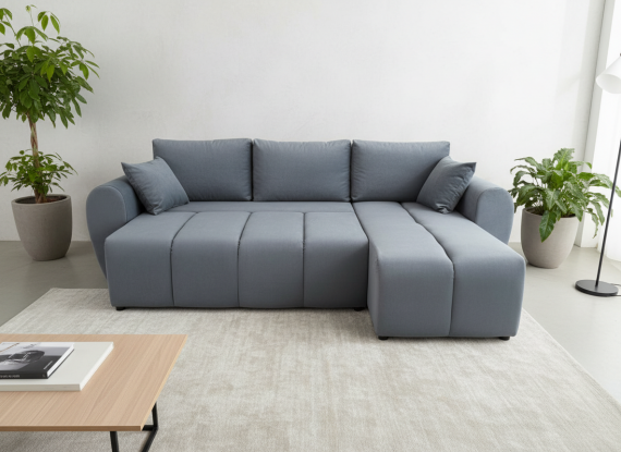 Foto Sofá Cama Chaise Longue Reversible negro DORA