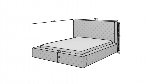 Foto Cama con somier metálico, sistema elevador de gas y arcón de almacenamiento PRINCCE gris/polipiel