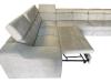 Photo U-shaped sofa with pull-out bed and reclining headrests + storage box, 10-seater, Beige, 455x262x220 - ANGELA