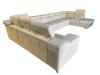 Photo U-shaped sofa with pull-out bed and reclining headrests + storage box, 10-seater, Beige, 455x262x220 - ANGELA