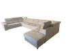 Photo U-shaped sofa with pull-out bed and reclining headrests + storage box, 10-seater, Beige, 455x262x220 - ANGELA