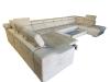 Photo U-shaped sofa with pull-out bed and reclining headrests + storage box, 10-seater, Beige, 455x262x220 - ANGELA