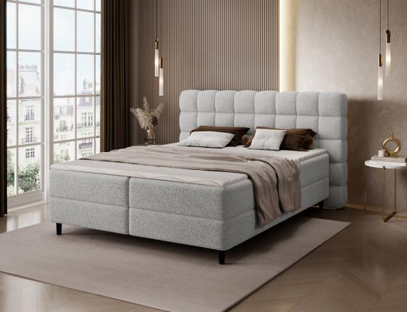 Photo Cama Continental 140/160/180x200 gris  - CAMMA
