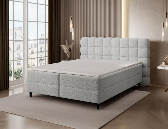 Photo Cama Continental 140/160/180x200 gris  - CAMMA