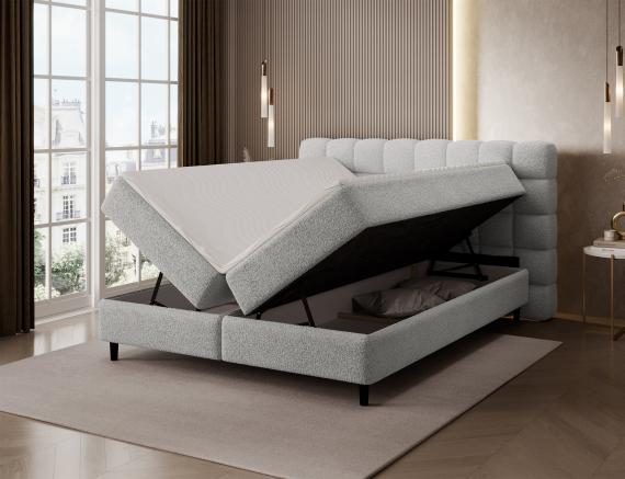 Photo Cama Continental 140/160/180x200 gris  - CAMMA