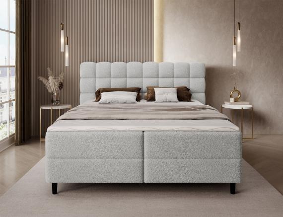 Photo Cama Continental 140/160/180x200 gris  - CAMMA
