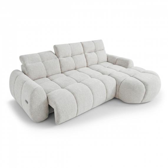 Foto SOFÁ CHAISE LONGUE ELÉCTRICO DE DISEÑO MODERNO 275 CM X 190 CM SORENA L CREMA