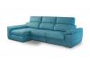 Foto SOFÁ CHAISE LONGUE CON BRAZO DESLIZANTE DE VISCOELÁSTICA Y CON ARCÓN  MALAGA AZUL