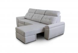 Chaise longue sofa, reversible, storage armrest - ALBACETE