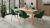 CONJUNTO MESA DE COMEDOR EXTENSIBLE 14/180 6 SILLAS RODOS 82CG ROBLE/VERDE