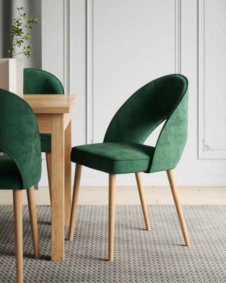 Photo Extendable dining table set - 140/180 - 6 chairs - green - RODOS 82CG