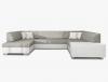 Foto SOFÁ CAMA FORMA DE U 322 CM X 204 CM HAVANA GRIS TELA/BLANCO POLIPIEL