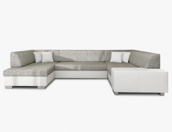Foto SOFÁ CAMA FORMA DE U 322 CM X 204 CM HAVANA GRIS TELA/BLANCO POLIPIEL