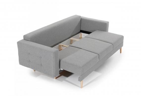 Photo Sofa bed - Cream/faux leather - 235cm - ASGARD