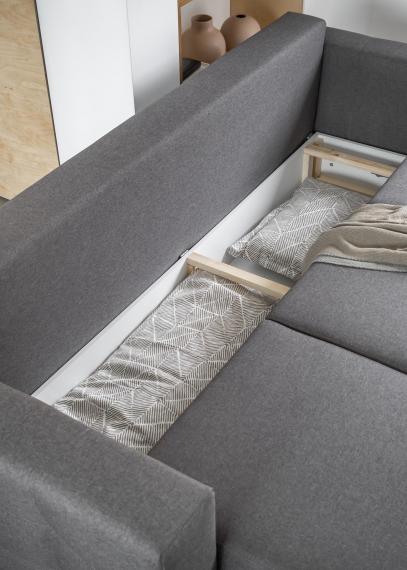 Photo Sofa bed - Cream/faux leather - 235cm - ASGARD