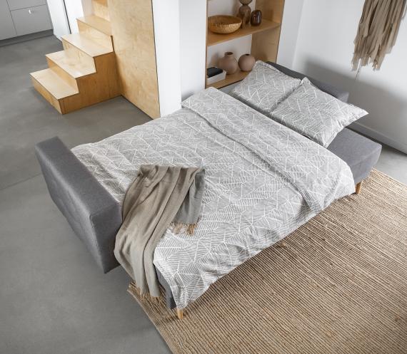 Photo Sofa bed - Cream/faux leather - 235cm - ASGARD