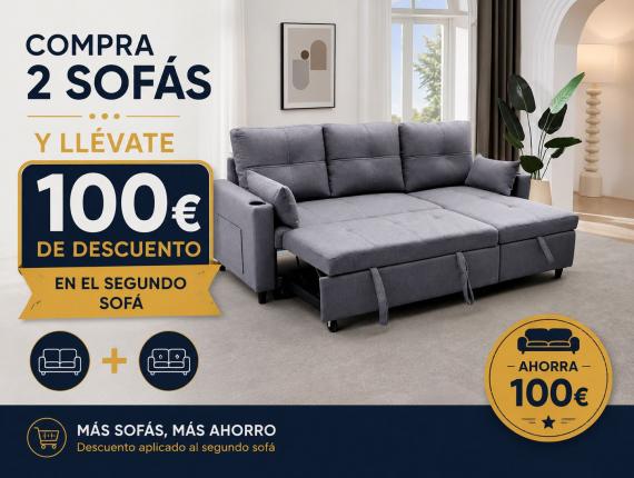 Photo 2-SOFA PACK - 3-Seater Reversible Chaise Longue Sofa Bed with Storage, Dark Grey - COSTA LUX €100 OFF