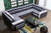 Photo Large U-shaped sofa with bed and 3 storage compartments - ASSAN, Dark gray/light gray, 370x205