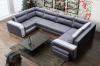 Photo Large U-shaped sofa with bed and 3 storage compartments - ASSAN, Dark gray/light gray, 370x205