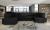 SOFÁ CAMA CON ARCÓN FORMA DE U 320 CM X 207 CM HAVANA NEGRO TELA/POLIPIEL NEGRO