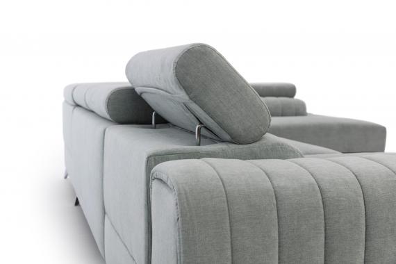 Photo Large U-shaped sofa with bed and storage, high legs, 354 cm x 202 cm, olive green lacquer