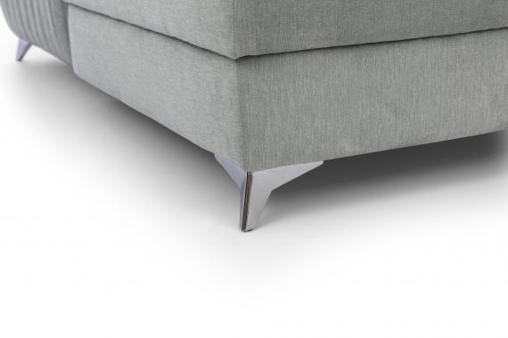 Photo Large U-shaped sofa with bed and storage, high legs, 354 cm x 202 cm, olive green lacquer