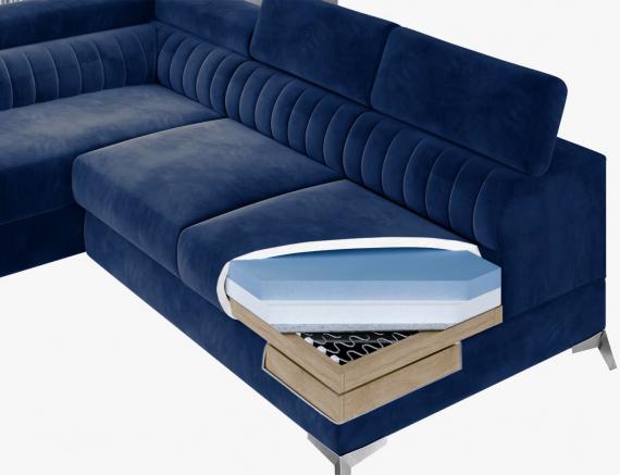 Photo Corner sofa with pull-out bed - storage - Black - 278x205 - LAURENCE